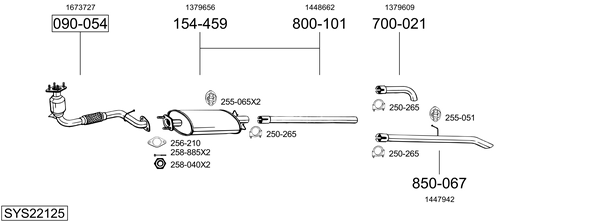 Sistema de gases de escape Ford TRANSIT Platform/Chassis