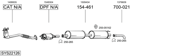 Sistema de gases de escape Ford TRANSIT Platform/Chassis