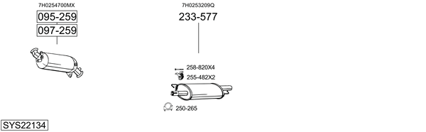 Sistema de gases de escape Vw TRANSPORTER T5 Van