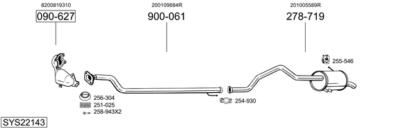 Sistema de gases de escape Renault KANGOO Express