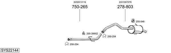 Sistema de gases de escape Renault KANGOO / GRAND KANGOO II