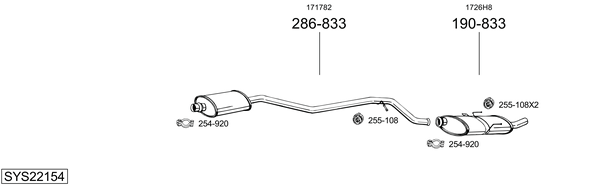 Sistema de gases de escape Peugeot 406