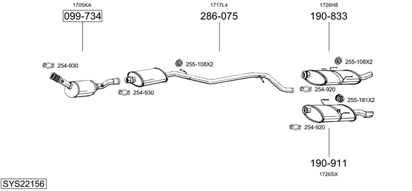 Sistema de gases de escape Peugeot 406