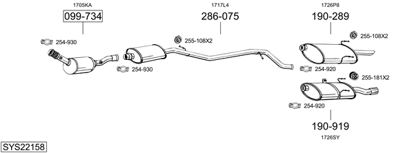 Sistema de gases de escape Peugeot 406 Break