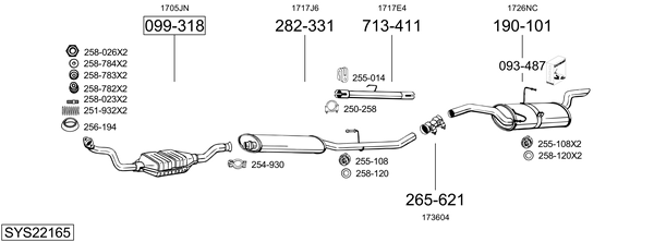 Sistema de gases de escape Citroën JUMPY I Platform/Chassis