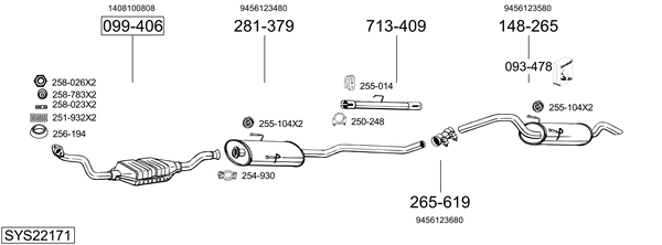 Sistema de gases de escape Fiat SCUDO Platform/Chassis