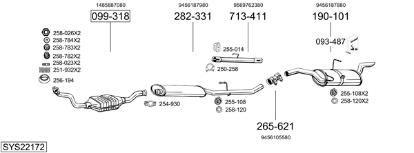 Sistema de gases de escape Fiat SCUDO Platform/Chassis