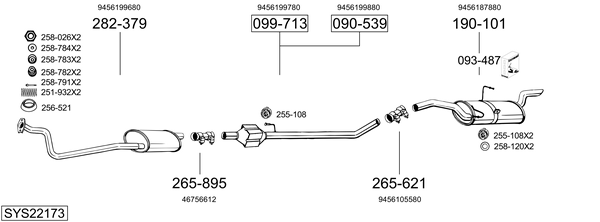 Sistema de gases de escape Fiat SCUDO Platform/Chassis