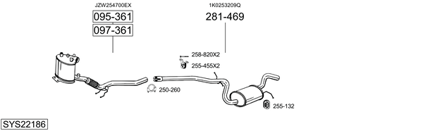 Sistema de gases de escape Skoda OCTAVIA II Combi