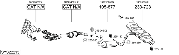 Sistema de gases de escape Vw GOLF PLUS V