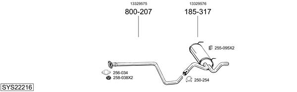 Sistema de gases de escape Chevrolet CRUZE Station Wagon