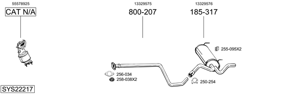 Sistema de gases de escape Chevrolet CRUZE Hatchback