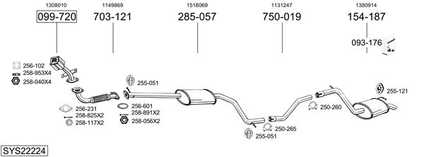 Sistema de gases de escape Ford MONDEO III Turnier