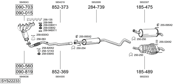 Sistema de gases de escape Opel ASTRA H Saloon
