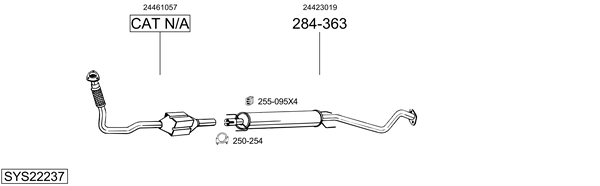 Sistema de gases de escape Vauxhall ASTRA Mk IV Hatchback