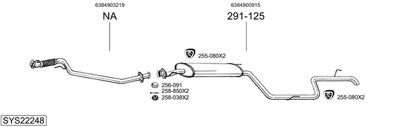 Sistema de gases de escape Mercedes-Benz V-CLASS