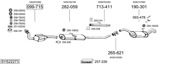 Sistema de gases de escape Fiat SCUDO Platform/Chassis