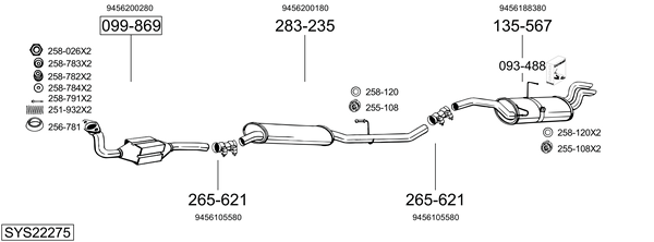 Sistema de gases de escape Fiat SCUDO Platform/Chassis