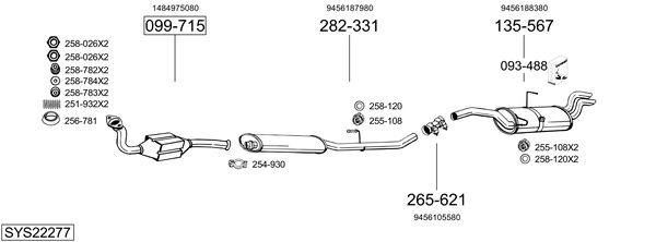 Sistema de gases de escape Fiat SCUDO Platform/Chassis