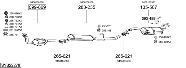 Sistema de gases de escape Fiat SCUDO Platform/Chassis