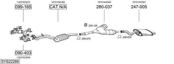 Sistema de gases de escape BOSAL SYS22289
