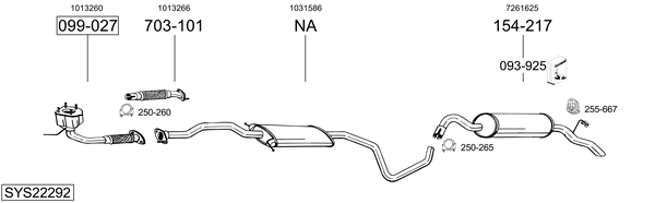 Sistema de gases de escape Ford ESCORT VI Convertible