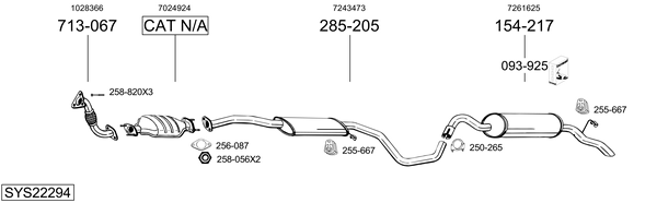 Sistema de gases de escape Ford ESCORT VI Convertible
