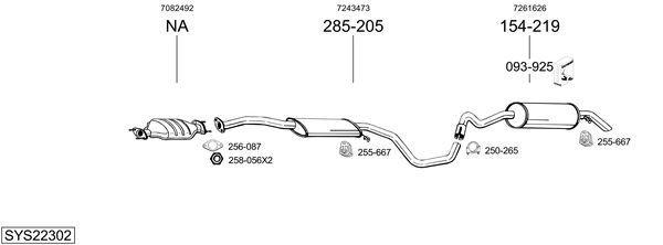 Sistema de gases de escape BOSAL SYS22302