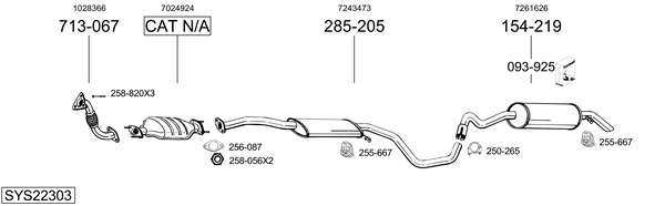 Sistema de gases de escape BOSAL SYS22303