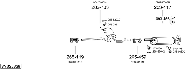 Sistema de gases de escape Vw PASSAT B5 Variant