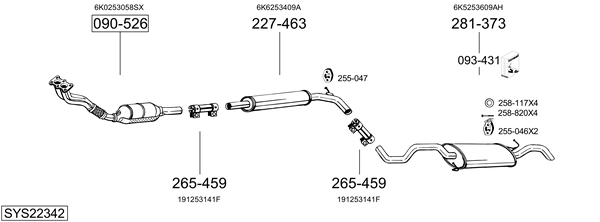 Sistema de gases de escape Vw POLO III CLASSIC