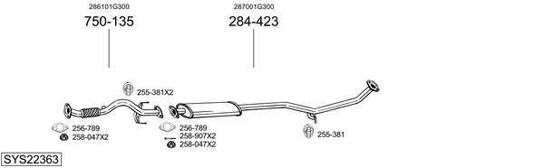Sistema de gases de escape Hyundai ACCENT III Saloon