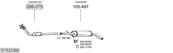 Sistema de gases de escape Vw NEW BEETLE