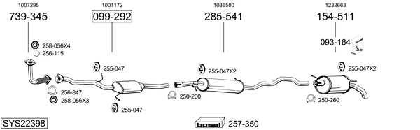 Sistema de gases de escape Ford GALAXY MK I VAN