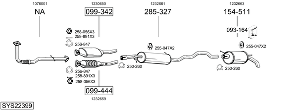 Sistema de gases de escape Ford GALAXY MK I VAN