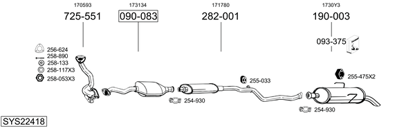 Sistema de gases de escape Peugeot 106 Van II Hatchback Van