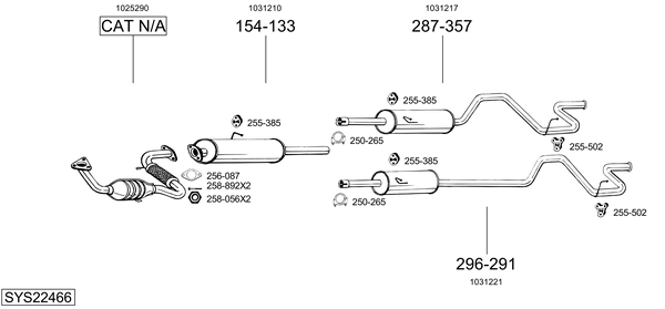 Sistema de gases de escape Ford TRANSIT Platform/Chassis