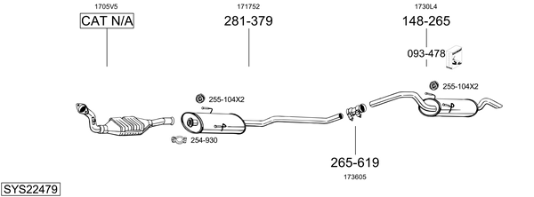 Sistema de gases de escape BOSAL SYS22479