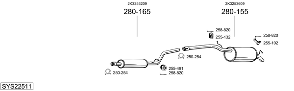 Sistema de gases de escape Vw CADDY III Box Body/MPV