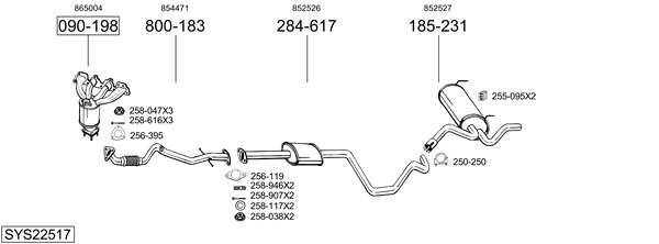 Sistema de gases de escape Opel ASTRA J Saloon