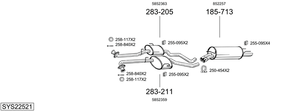 Sistema de gases de escape Opel OMEGA B