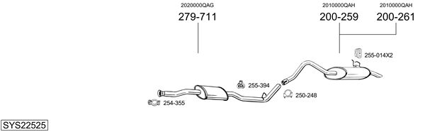 Sistema de gases de escape Nissan KUBISTAR Van