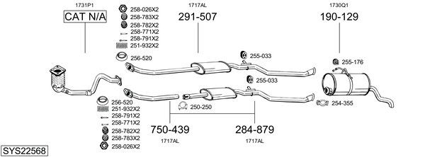 Sistema de gases de escape Peugeot PARTNER Box Body/MPV