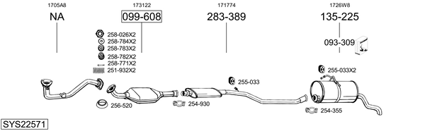 Sistema de gases de escape BOSAL SYS22571