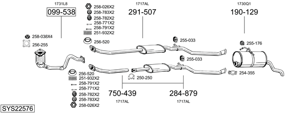 Sistema de gases de escape Peugeot PARTNER Box Body/MPV