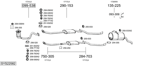Sistema de gases de escape Peugeot PARTNER MPV