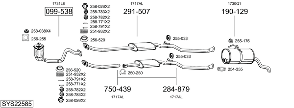Sistema de gases de escape Peugeot PARTNER Box Body/MPV