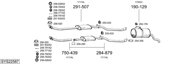 Sistema de gases de escape Peugeot PARTNER Box Body/MPV