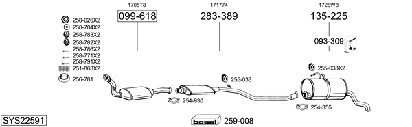 Sistema de gases de escape Peugeot PARTNER Platform/Chassis