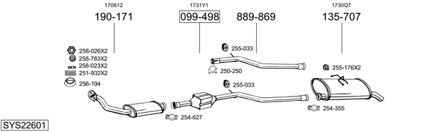 Sistema de gases de escape Peugeot PARTNER MPV
